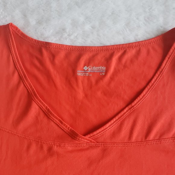 COLUMBIA V Neck Sleeveless Polyester Active Red Tank Top SZ L - Picture 7 of 17